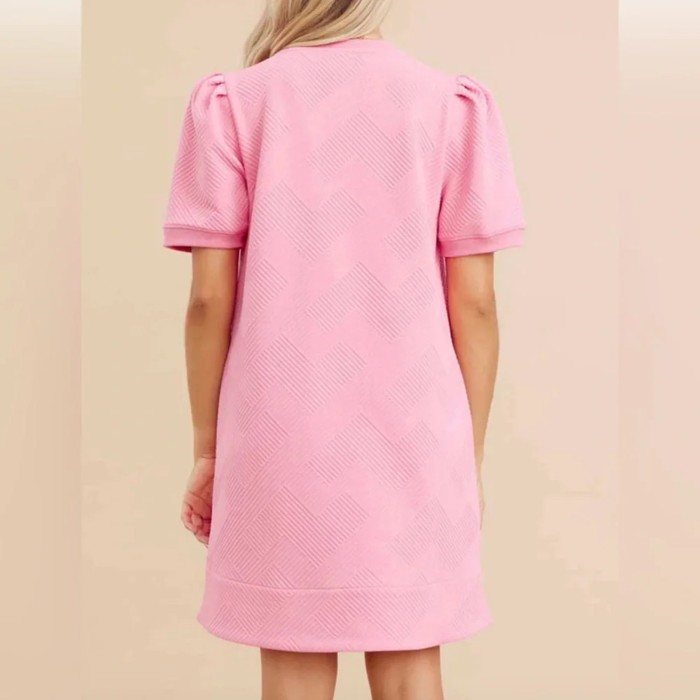 JODIFL Pink Puff Sleeve Casual Dress - Picture 2 of 2